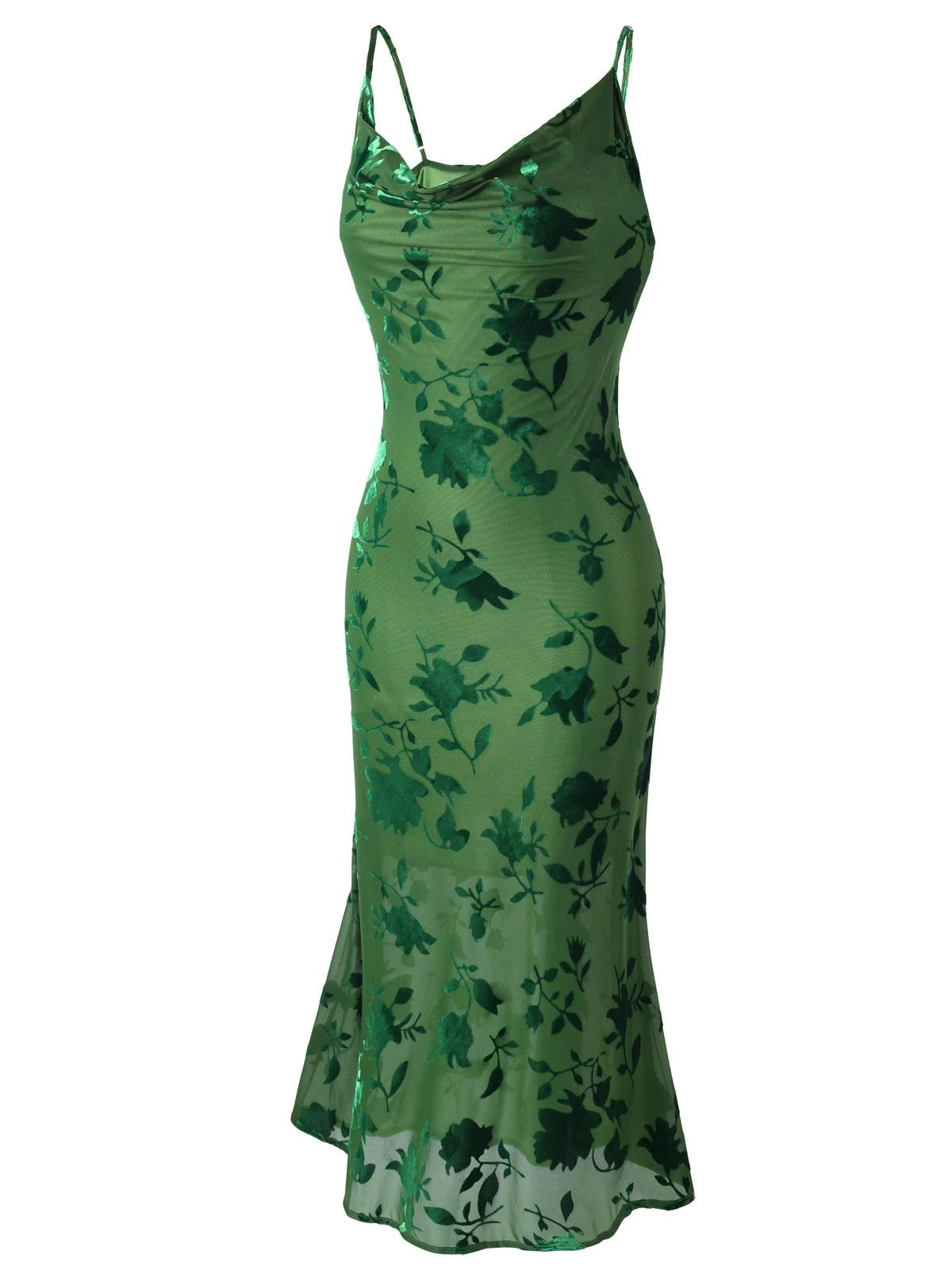 Green 1930s Floral Vintage Dress 3 Green 1930s Floral Vintage Dress - Image 3