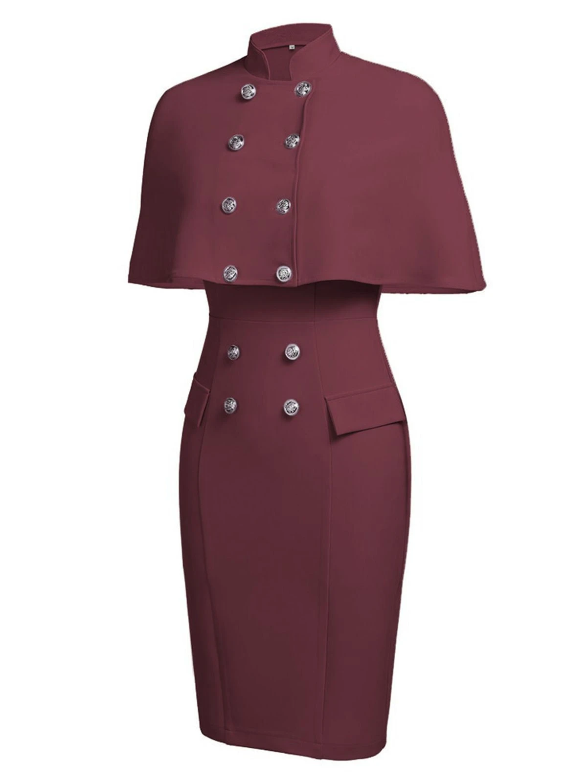 2PCS 1960s Button Work Pencil Dress 2 2PCS 1960s Button Work Pencil Dress - Image 2