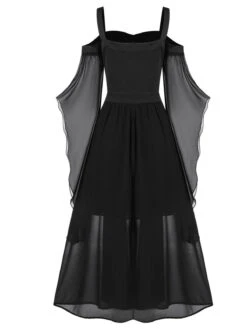 [Plus Size] 1950s Suspender Contrast Color Chiffon Strap Dress -Candi Clothing Shop 02 cd0bfb30 73c5 4e93 acf0 7df2c2ba2ca7
