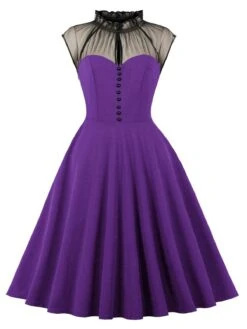 1950s Patchwork Flying Sleeves Swing Dress 10 1950s Patchwork Flying Sleeves Swing Dress -Candi Clothing Shop 04 compressed