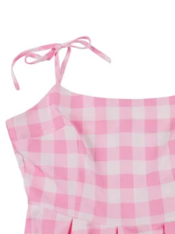 [Plus Size] Pink 1950s Plaid Strap Dress -Candi Clothing Shop 05 252633ae 8637 4b74 b192 473a0c85ca7a