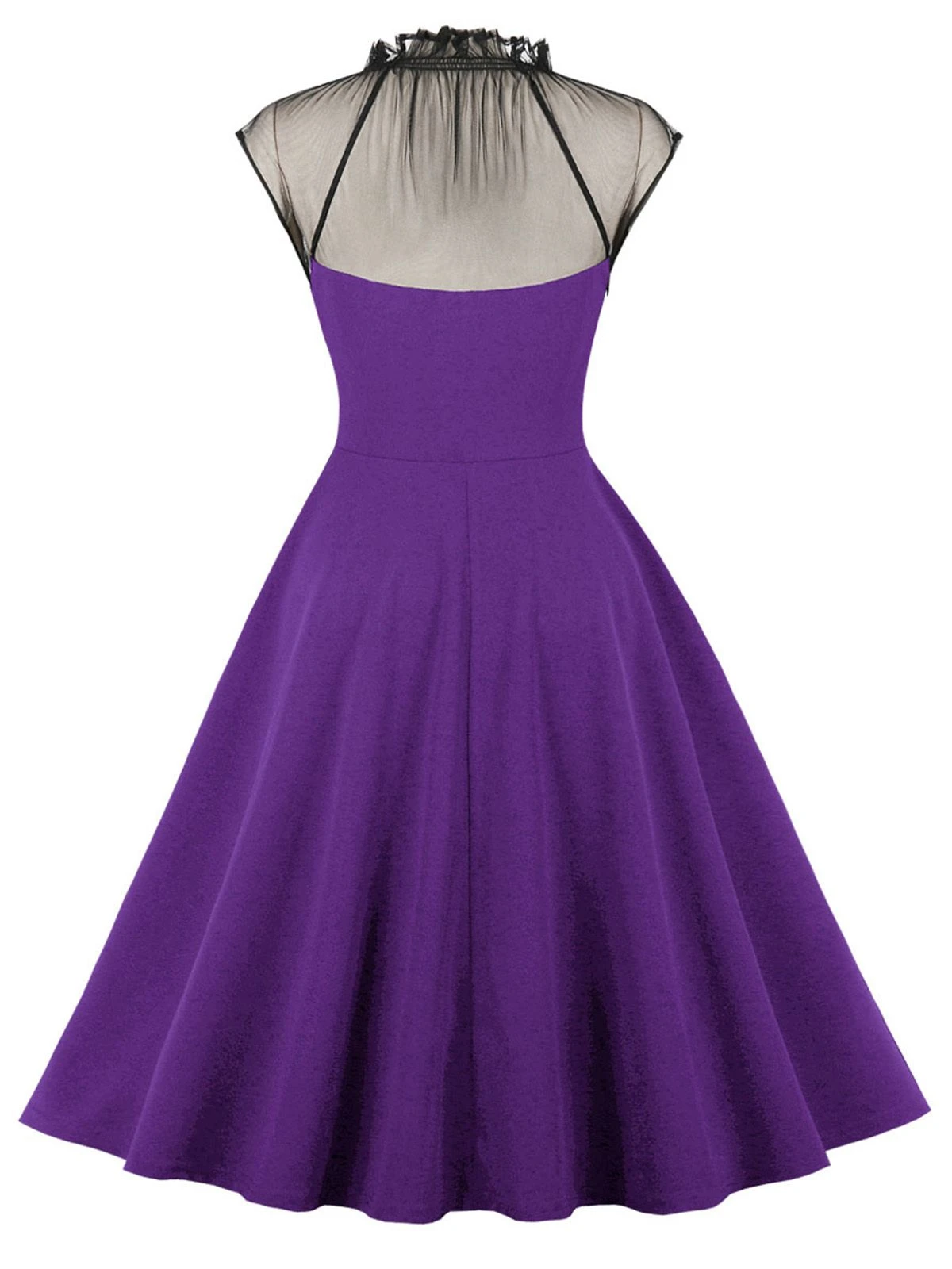 1950s Patchwork Flying Sleeves Swing Dress 4 1950s Patchwork Flying Sleeves Swing Dress - Image 4