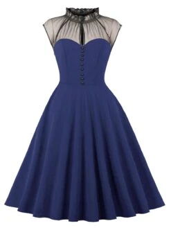 1950s Patchwork Flying Sleeves Swing Dress 14 1950s Patchwork Flying Sleeves Swing Dress -Candi Clothing Shop 08 compressed