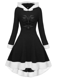 1950s Furry Patchwork Solid Lace-up Dress 27 1950s Furry Patchwork Solid Lace-up Dress -Candi Clothing Shop 1 1 B 9a13ff35 9ad6 48f2 945e 606edc435fd9