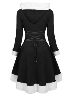 1950s Furry Patchwork Solid Lace-up Dress 29 1950s Furry Patchwork Solid Lace-up Dress -Candi Clothing Shop 1 3 B 24553f5a 7b76 47cb 8e38 cbae8b5ded4a