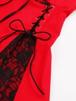 1980s Halloween Lace Patchwork Swing Dress -Candi Clothing Shop 12998441425 2087646882