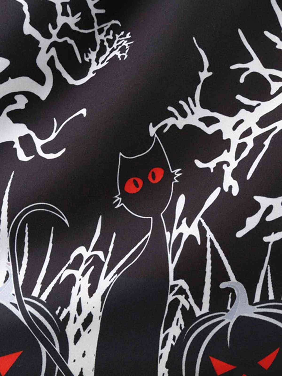 Black 1950s Halloween Pumpkin Long Sleeve Dress 4 Black 1950s Halloween Pumpkin Long Sleeve Dress - Image 4