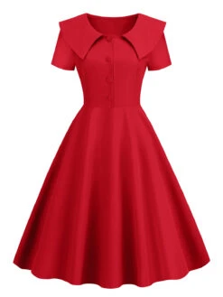 1950s Solid Lapel Swing Dress 21 1950s Solid Lapel Swing Dress -Candi Clothing Shop 15 a996379c ff59 4711 ba5c 3ad74f7b564c