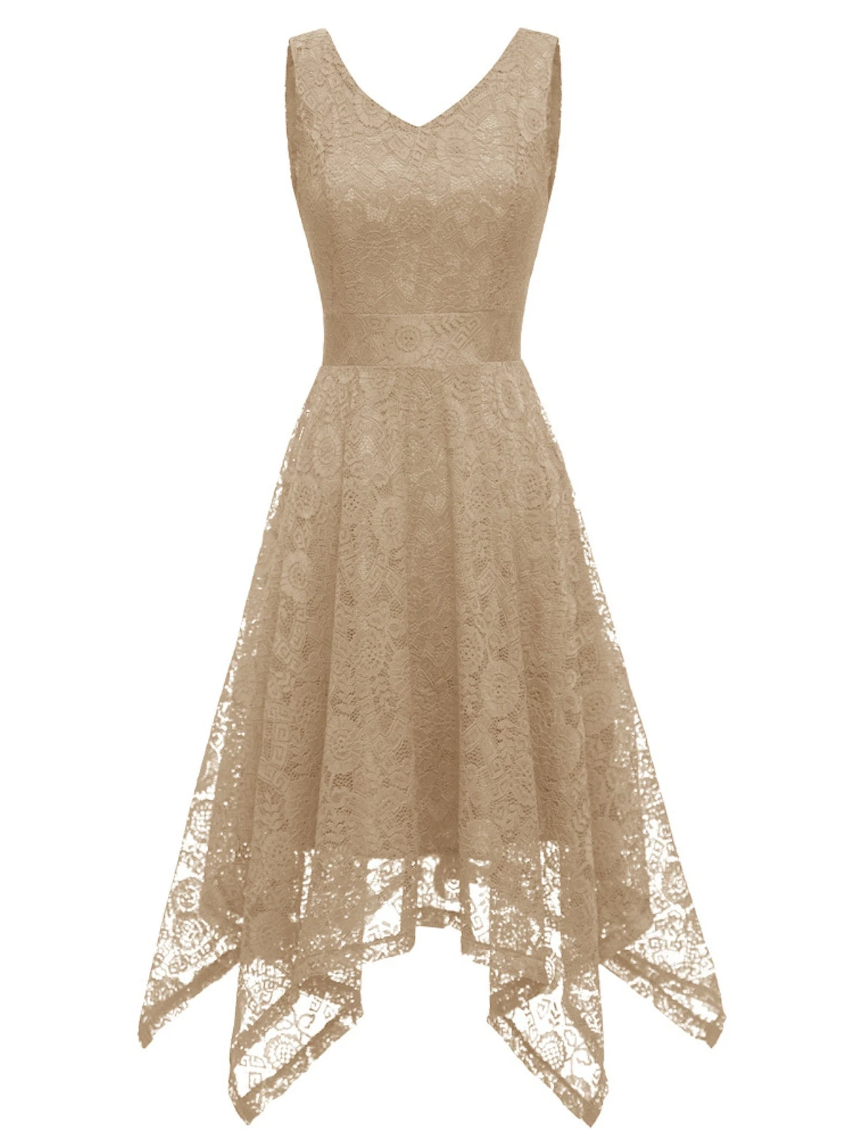 1950s Lace Pointed Hem Swing Dress 7 1950s Lace Pointed Hem Swing Dress - Image 7