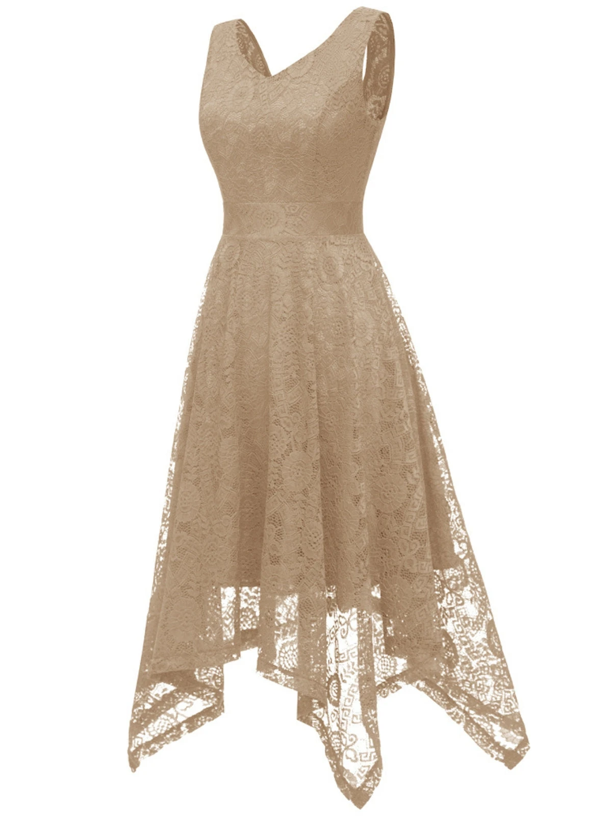 1950s Lace Pointed Hem Swing Dress 8 1950s Lace Pointed Hem Swing Dress - Image 8