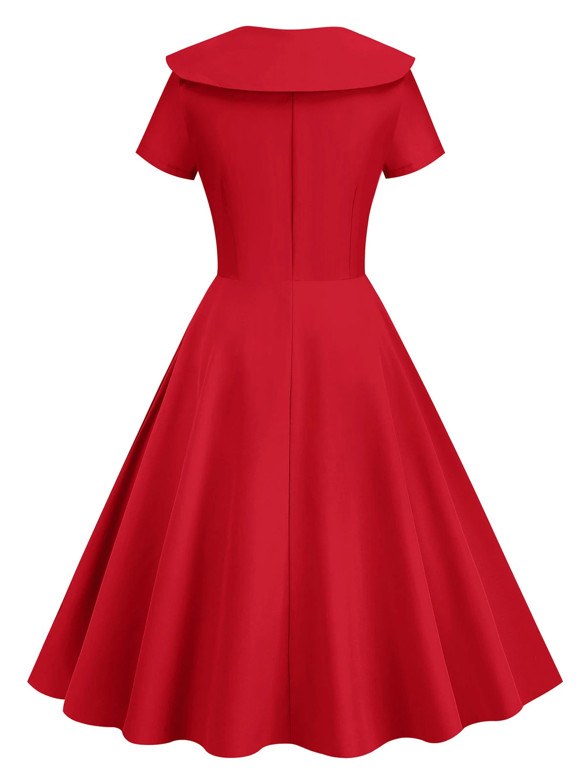1950s Solid Lapel Swing Dress 9 1950s Solid Lapel Swing Dress - Image 9