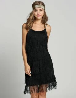 [US Warehouse] Belted Black 1920s Fringe Gatsby Dress -Candi Clothing Shop 1920s flapper dress 5 528564fa 21da 486f a98a 71e75f866f9d