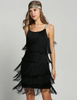 [US Warehouse] Belted Black 1920s Fringe Gatsby Dress -Candi Clothing Shop 1920s flapper dress 6 d31c3a34 b425 415b 9a4f b6b98aac37d4
