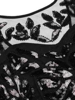 Black 1920s Sequin Maxi Flapper Dress 16 Black 1920s Sequin Maxi Flapper Dress -Candi Clothing Shop 1920s dress4