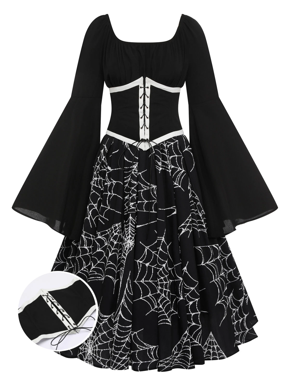 Halloween Gothic Spider Web Swing Dress 1 Halloween Gothic Spider Web Swing Dress