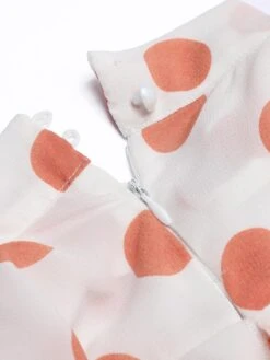 Orange 1930s Polka Dot Fishtail Dress 13 Orange 1930s Polka Dot Fishtail Dress -Candi Clothing Shop 1J2A1324