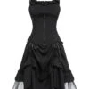 Black 1950s Halloween Mesh Swing Dress