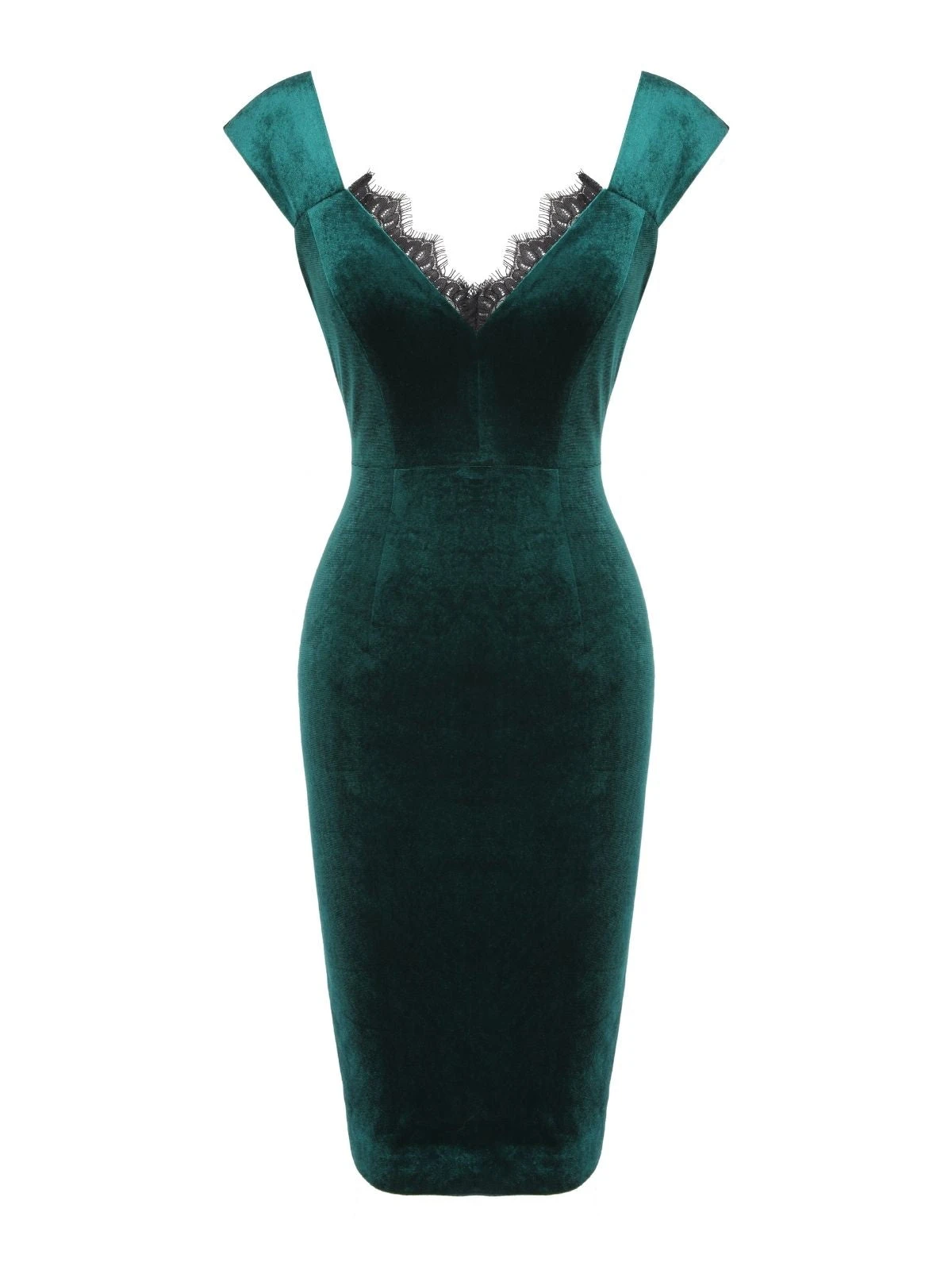 Green 1960s Velvet Lace Patchwork Dress 1 Green 1960s Velvet Lace Patchwork Dress