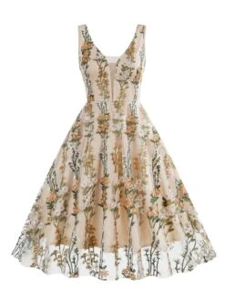 1950s Embroidered Floral V-Neck Swing Dress 34 1950s Embroidered Floral V-Neck Swing Dress -Candi Clothing Shop 1 compressed 2fb00f92 b287 40cf 9220 33b0b8df5b30