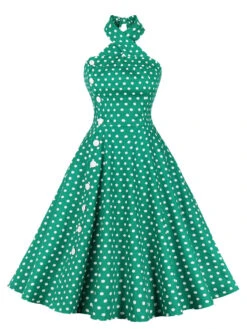 Blue 1950s Polka Dot Halter Dress 7 Blue 1950s Polka Dot Halter Dress -Candi Clothing Shop 1 d1c2ccd0 b4e9 4bc7 8707 dfa740501d47