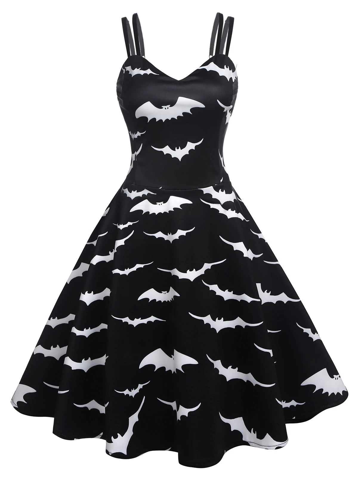 Black 1950s Bat Cape Swing Dress 3 Black 1950s Bat Cape Swing Dress - Image 3