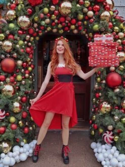 [US Warehouse] 1950s Strap Furry Lace Up Dress -Candi Clothing Shop 22 8cedfc8b b6a8 48b9 9d90 add78bddb47a