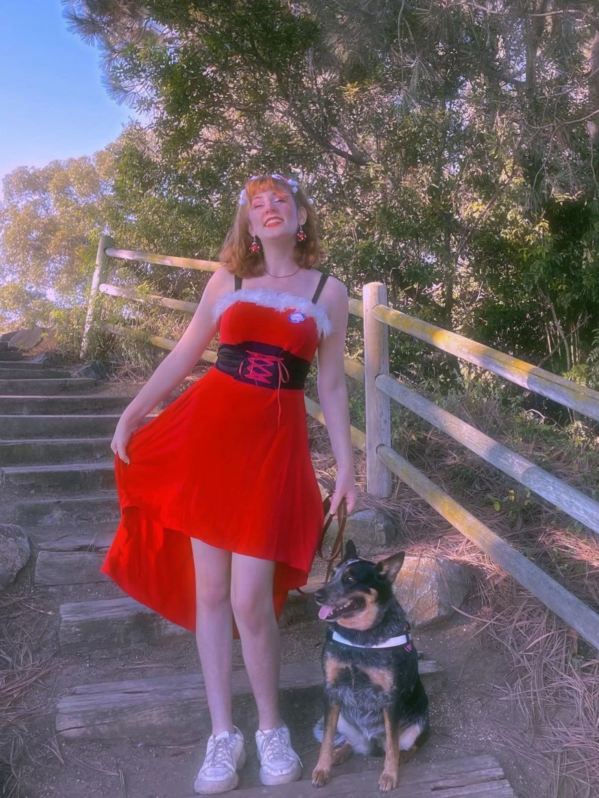 1950s Strap Furry Lace Up Dress 11 1950s Strap Furry Lace Up Dress - Image 11