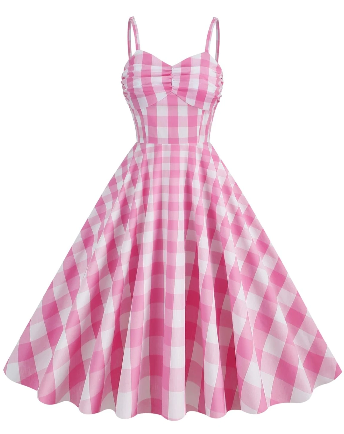 1950s Plaid Strap Swing Dress 1 1950s Plaid Strap Swing Dress