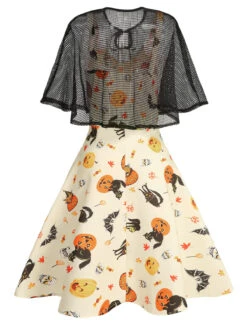 [US Warehouse] Beige 1950s Halloween Cap Costume Dress -Candi Clothing Shop 2 279f0956 d1bb 4e3e 84fb fd244a42d4bd