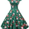 Green 1950s Christmas Polka Dot Dress