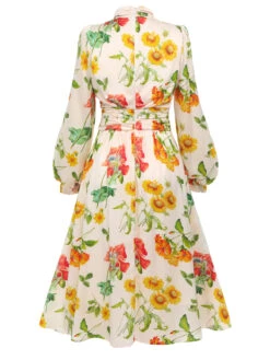1930s Flower Long Sleeves Swing Dress 9 1930s Flower Long Sleeves Swing Dress -Candi Clothing Shop 2 f7b1d7e3 7df3 44c1 a71d c92086bd0cb1