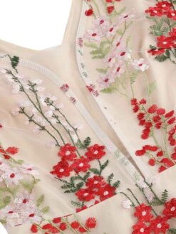 1950s Embroidered Floral V-Neck Swing Dress 24 1950s Embroidered Floral V-Neck Swing Dress -Candi Clothing Shop 3D5A0051 compressed compressed