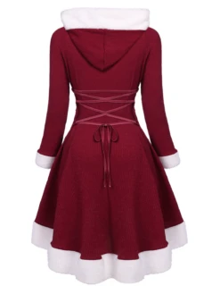 1950s Furry Patchwork Solid Lace-up Dress 24 1950s Furry Patchwork Solid Lace-up Dress -Candi Clothing Shop 3 79c7f716 face 46b9 a0cc 7ea2bab0eb15