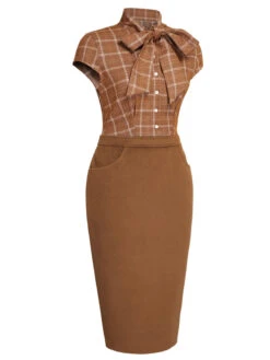 2PCS Brown Bolero Jacket & Plaid Pencil Dress 24 2PCS Brown Bolero Jacket & Plaid Pencil Dress -Candi Clothing Shop 3 c8a3453e 43d4 4c81 a706 cf8b91f5f7e2