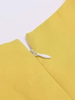 Yellow 1960s Bow Pencil Dress -Candi Clothing Shop 4 51968c4f e7ac 413c 8d17 0a5f95952546