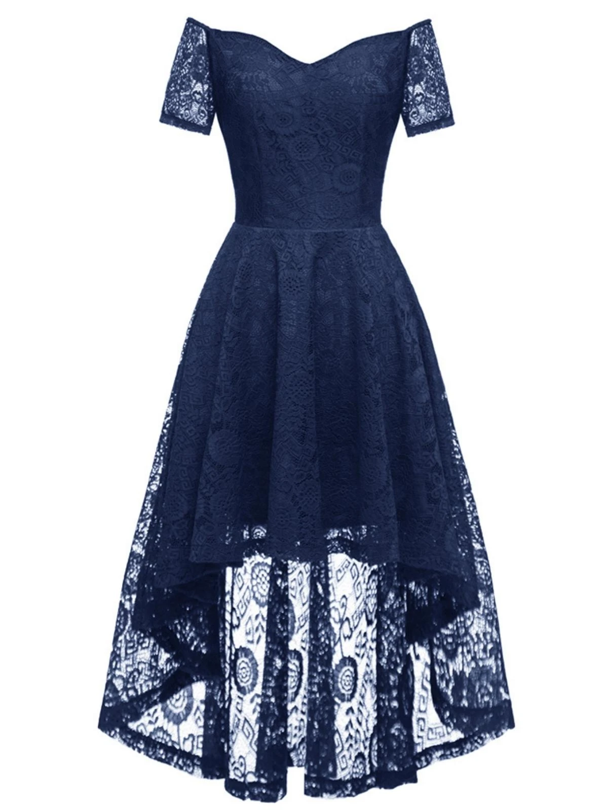 1950s Off-shoulder Floral Lace Dress 4 1950s Off-shoulder Floral Lace Dress - Image 4