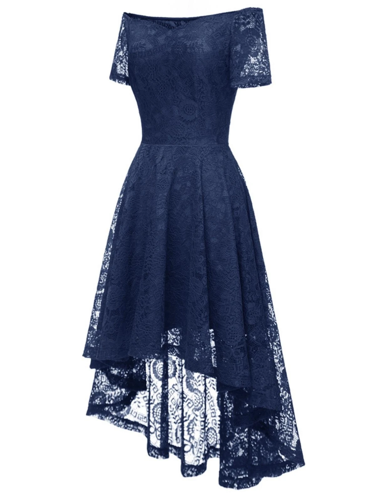 1950s Off-shoulder Floral Lace Dress 5 1950s Off-shoulder Floral Lace Dress - Image 5