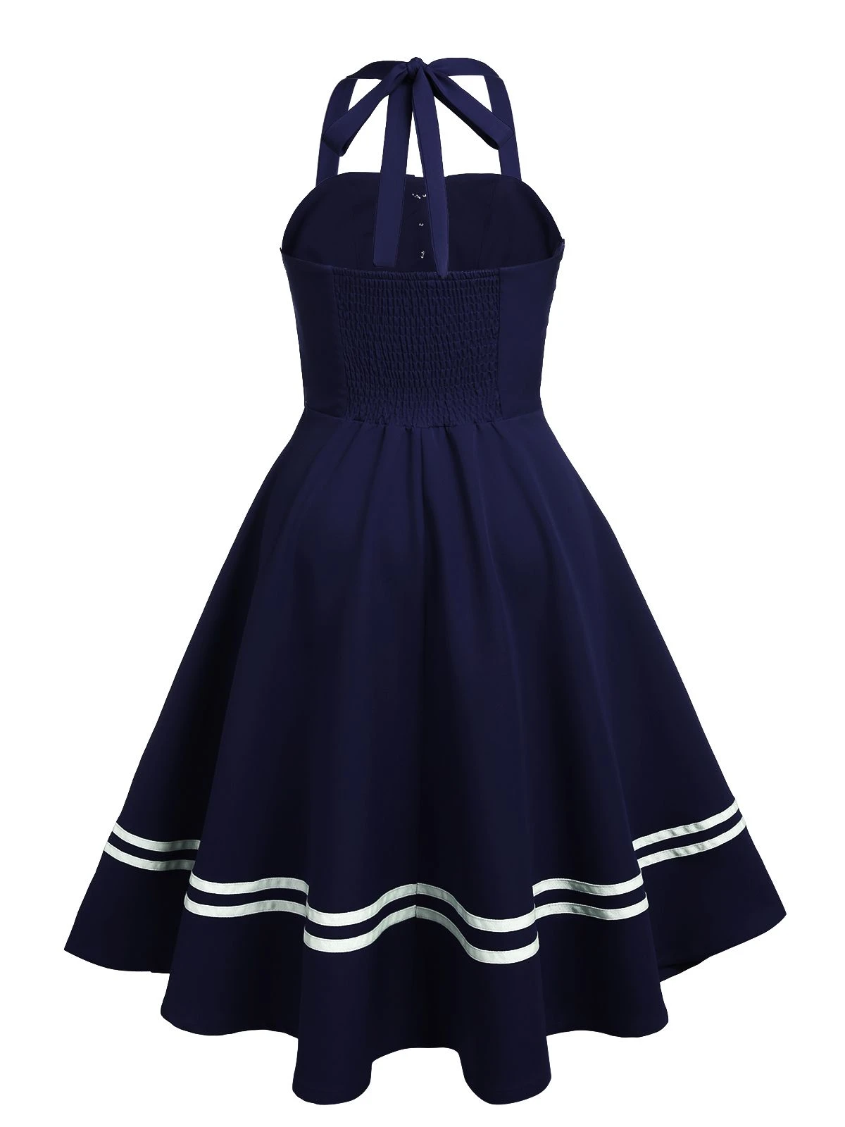 1950s Halter Navy Swing Dress 2 1950s Halter Navy Swing Dress - Image 2