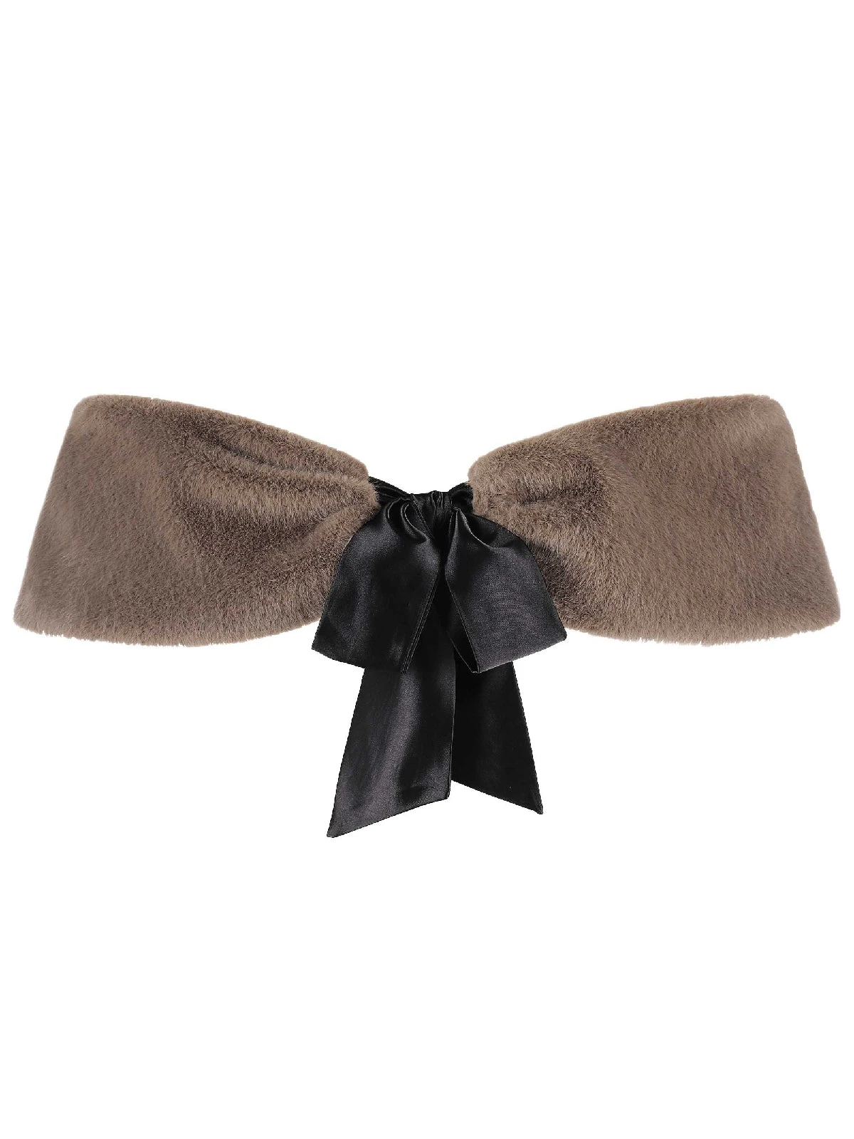 2PCS Black 1960s Solid Dress & Plush Cape 3 2PCS Black 1960s Solid Dress & Plush Cape - Image 3