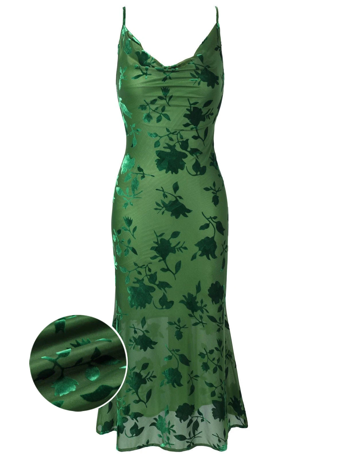 Green 1930s Floral Vintage Dress 1 Green 1930s Floral Vintage Dress