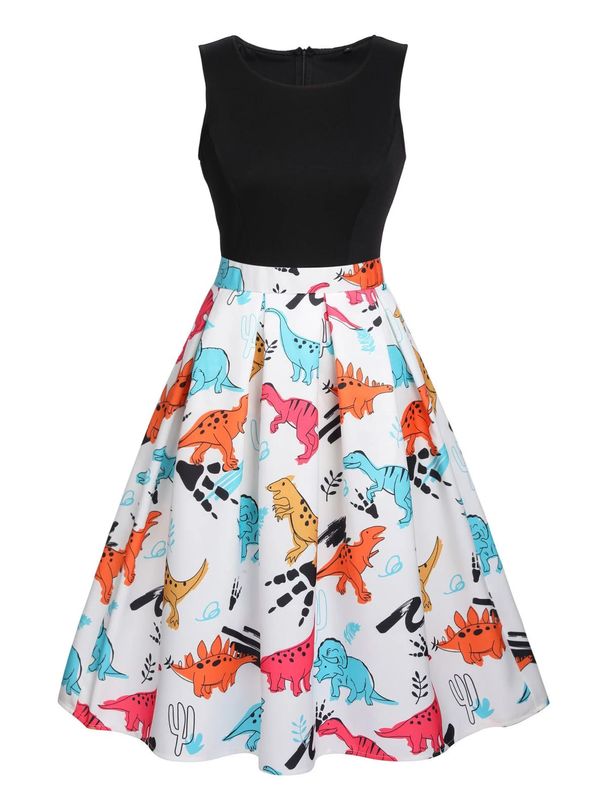 1950s Dinosaur Flare Dress 1 1950s Dinosaur Flare Dress