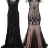 2PCS Top Seller 1920s Sequin Maxi Flapper Dress
