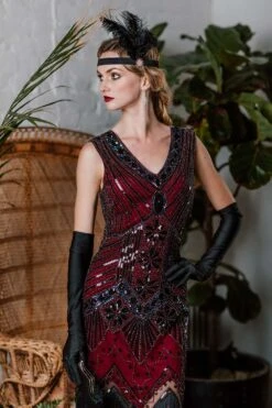 [US Warehouse] 1920s Sequined Fringe Dress -Candi Clothing Shop ALEX6307