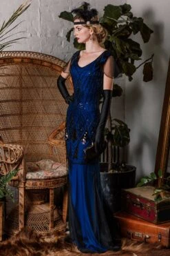 [US Warehouse] 1920s Sequined Maxi Flapper Dress -Candi Clothing Shop ALEX6386