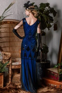 [US Warehouse] 1920s Sequined Maxi Flapper Dress -Candi Clothing Shop ALEX6390