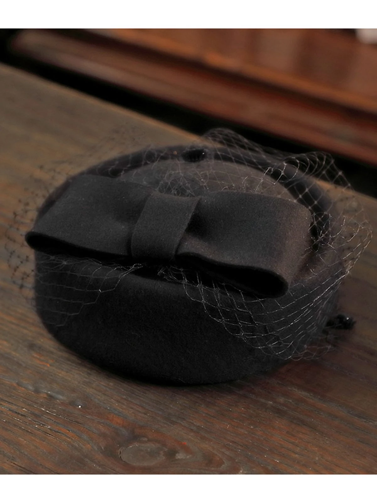 Retro Bow Mesh Wooled Dress Hat 4 Retro Bow Mesh Wooled Dress Hat - Image 4