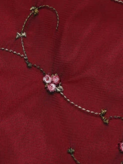 Wine Red 1950s Mesh Hi-Lo Back Lace Up Dress 10 Wine Red 1950s Mesh Hi-Lo Back Lace Up Dress -Candi Clothing Shop IMG 7582