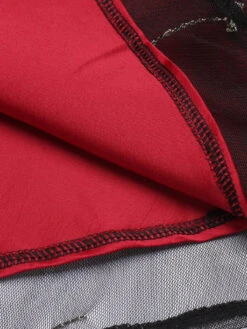 Wine Red 1950s Mesh Hi-Lo Back Lace Up Dress 11 Wine Red 1950s Mesh Hi-Lo Back Lace Up Dress -Candi Clothing Shop IMG 7583