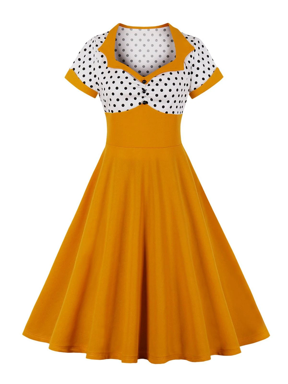 1950s Polka Dot Patchwork Swing Dress 9 1950s Polka Dot Patchwork Swing Dress - Image 9