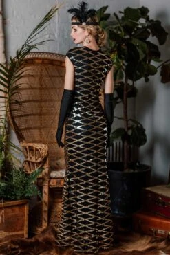 [US Warehouse] Gold 1920s Sequin Maxi Dress -Candi Clothing Shop SCH000309 GO 4